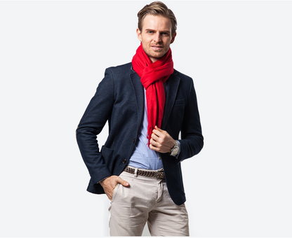 Roter Schal für Herren, weiches Material
