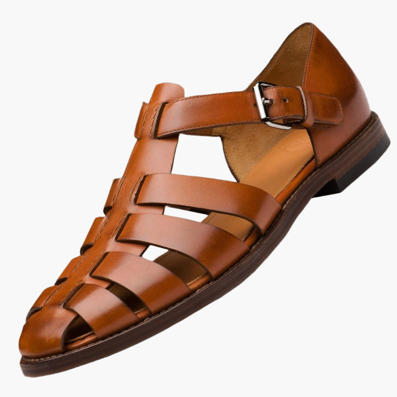 Herren Fischer-Sandalen – Klassische Veganem Ledersandalen für Freizeit und Alltag
