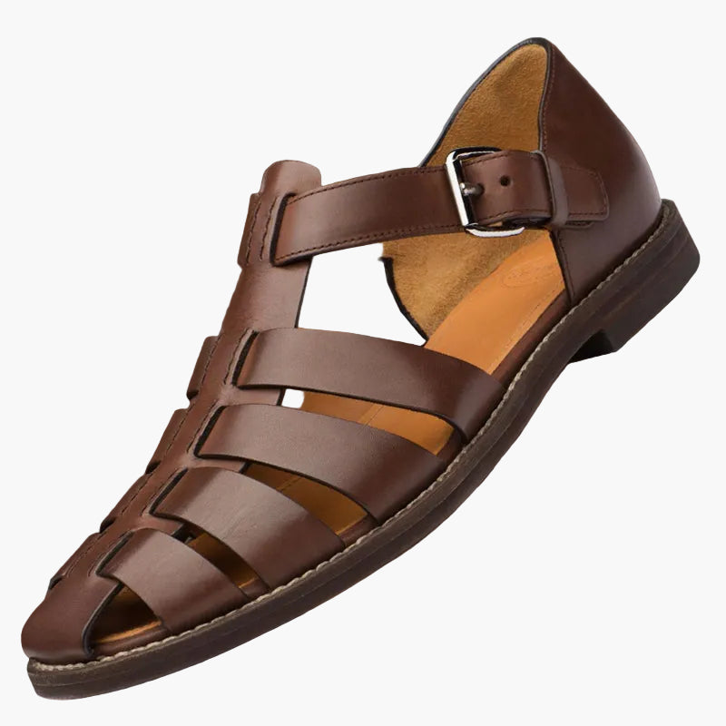Herren Fischer-Sandalen – Klassische Veganem Ledersandalen für Freizeit und Alltag