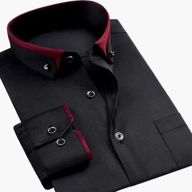 Herren Business Hemd Modern Fit – Elegantes Langarmhemd mit Kontrastkragen und Manschetten, Ideal fürs Büro und festliche Anlässe