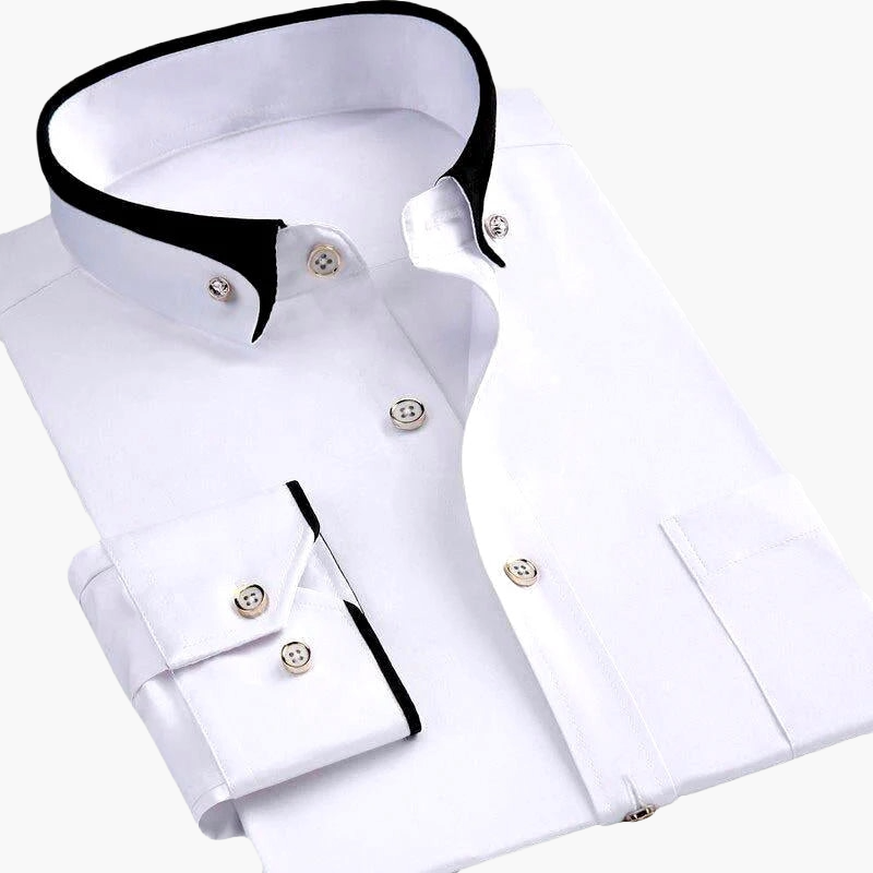 Herren Business Hemd Modern Fit – Elegantes Langarmhemd mit Kontrastkragen und Manschetten, Ideal fürs Büro und festliche Anlässe