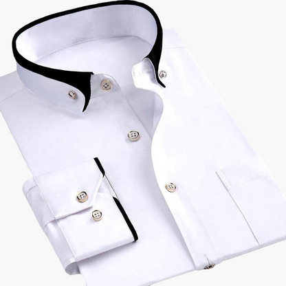 Herren Business Hemd Modern Fit – Elegantes Langarmhemd mit Kontrastkragen und Manschetten, Ideal fürs Büro und festliche Anlässe