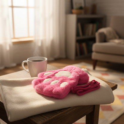 Flauschige Fäustlinge mit Pfoten-Design und Bindeband, in mehreren Farben erhältlich