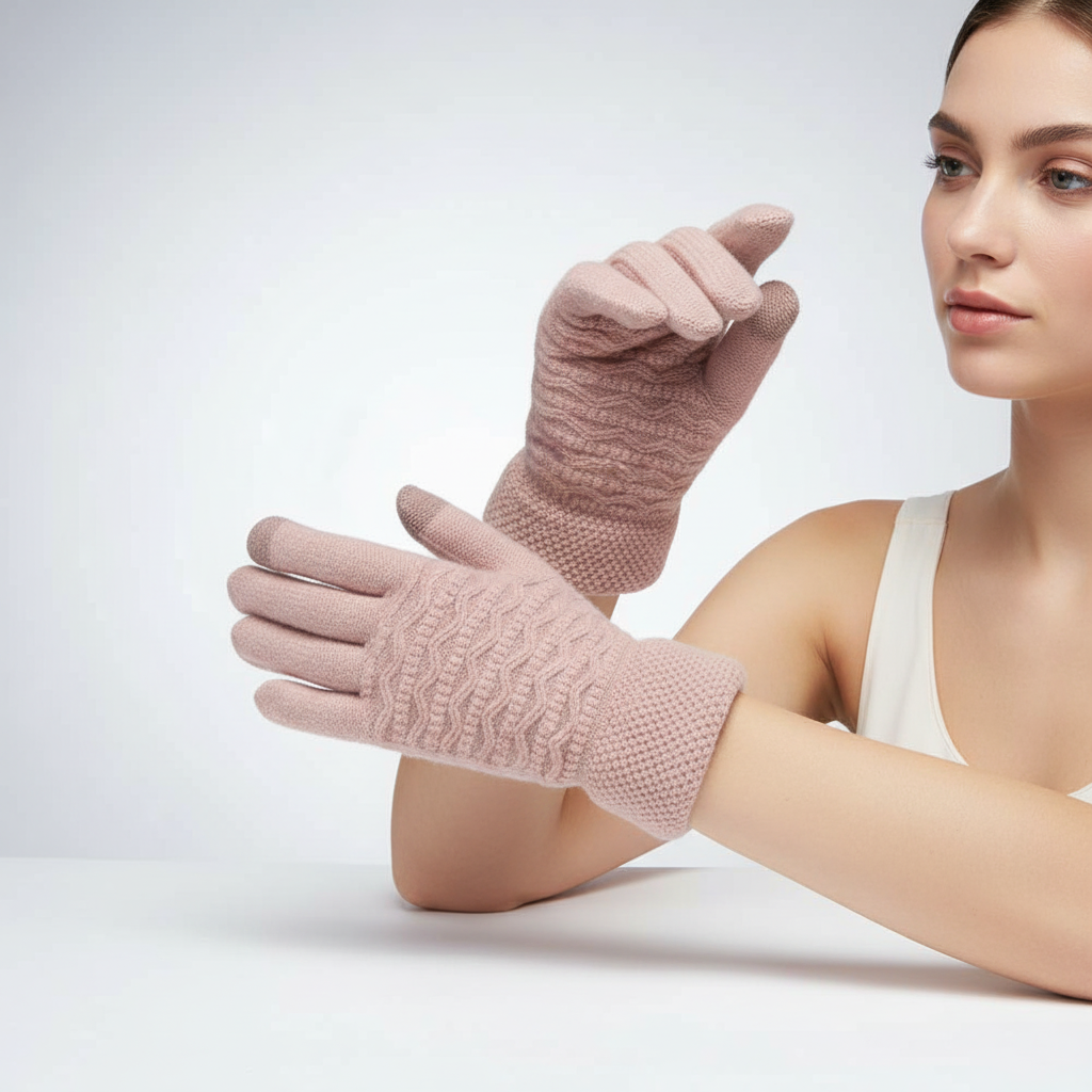 Damen Winterhandschuhe mit Touchscreen-Funktion und Fleecefutter