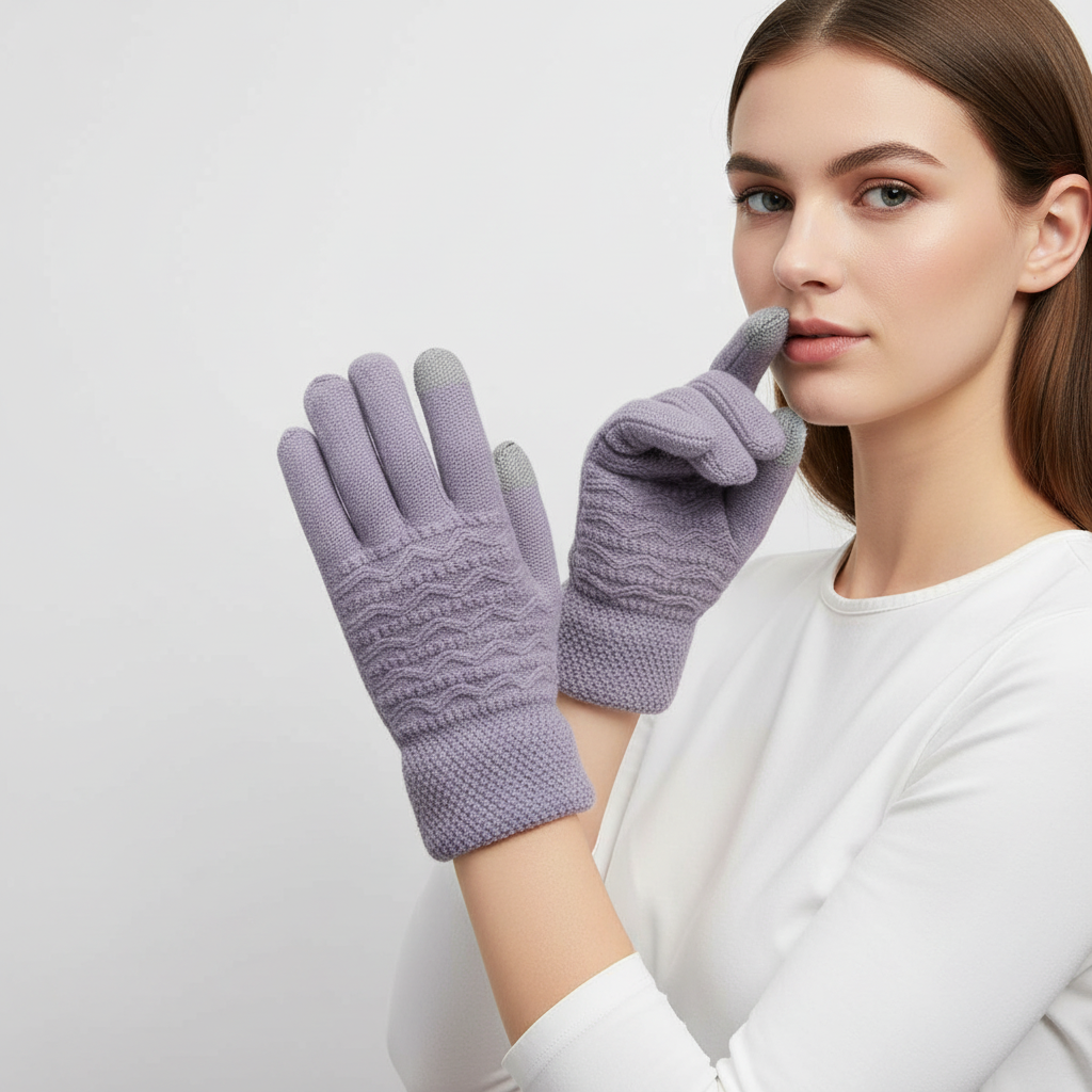 Damen Winterhandschuhe mit Touchscreen-Funktion und Fleecefutter