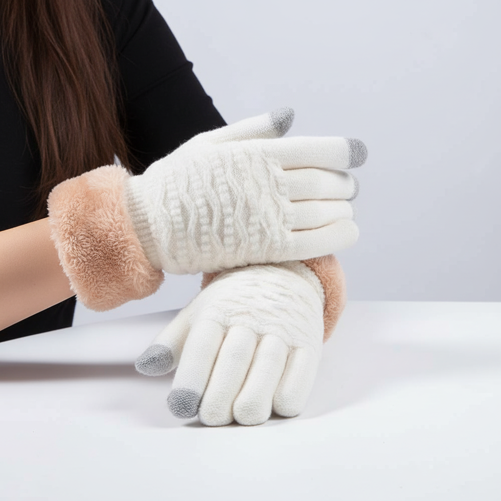 Damen Winterhandschuhe mit Touchscreen-Funktion und Fleecefutter