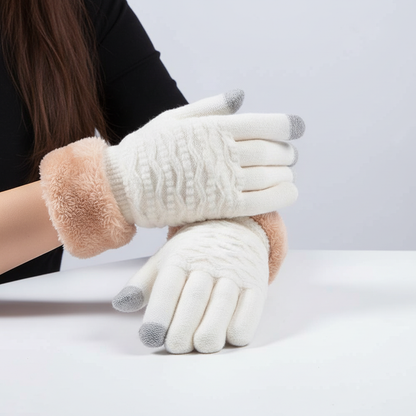 Damen Winterhandschuhe mit Touchscreen-Funktion und Fleecefutter