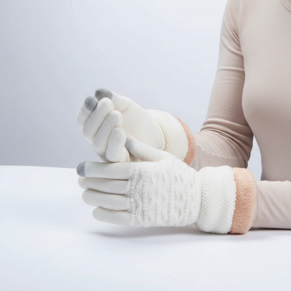 Damen Winterhandschuhe mit Touchscreen-Funktion und Fleecefutter