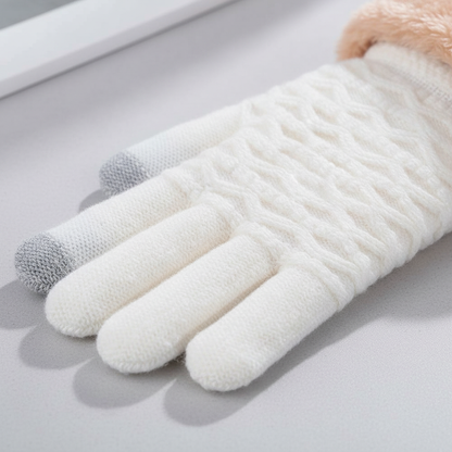 Damen Winterhandschuhe mit Touchscreen-Funktion und Fleecefutter