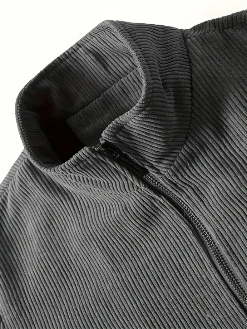 Herren Freizeitjacke mit Stehkragen – Warmes Design für Herbst & Winter