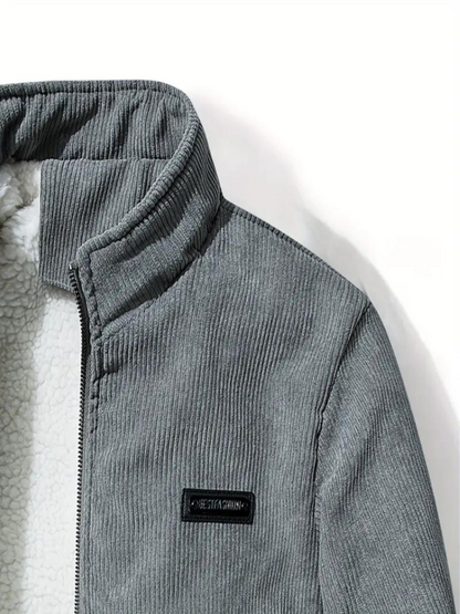 Herren Freizeitjacke mit Stehkragen – Warmes Design für Herbst & Winter