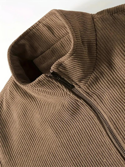 Herren Freizeitjacke mit Stehkragen – Warmes Design für Herbst & Winter