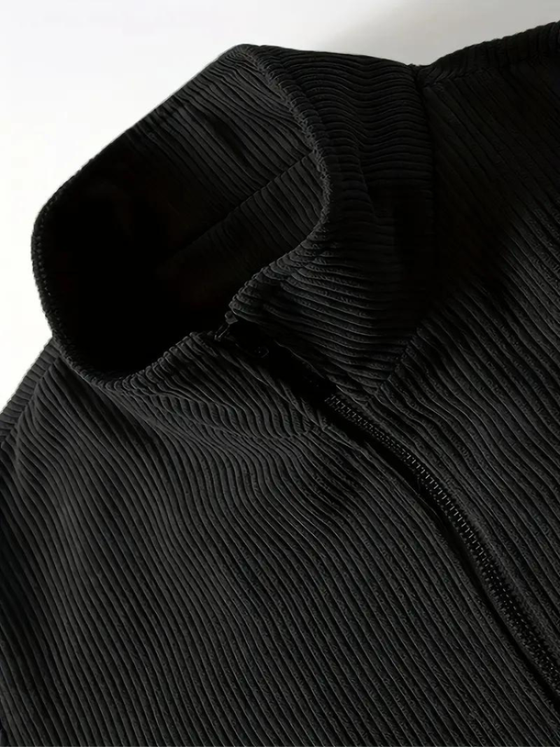 Herren Freizeitjacke mit Stehkragen – Warmes Design für Herbst & Winter