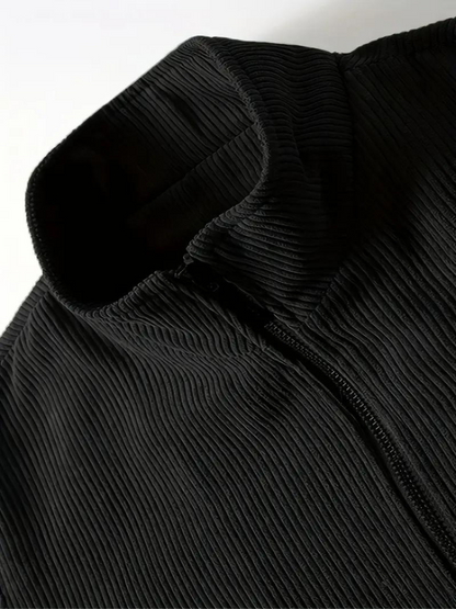 Herren Freizeitjacke mit Stehkragen – Warmes Design für Herbst & Winter