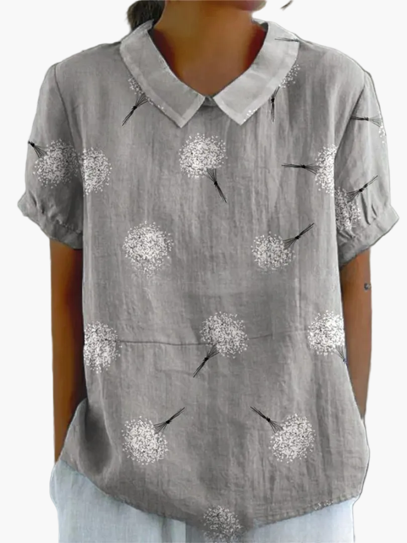 Damen Vintage Bluse mit Blumenmuster und Kragen – Verspielte Freizeit- und Bürobluse im Retro-Stil
