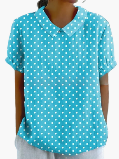 Damen Vintage Bluse mit Blumenmuster und Kragen – Verspielte Freizeit- und Bürobluse im Retro-Stil