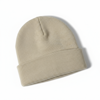 Unisex Rippstrick Beanie Mütze mit Umschlag