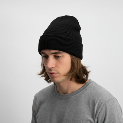 Unisex Rippstrick Beanie Mütze mit Umschlag