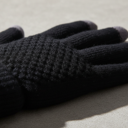 Damen Strickhandschuhe mit Touchscreen-Funktion, warm & winddicht