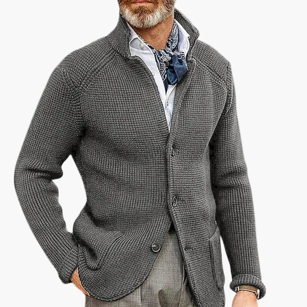 Herren Strickjacke mit Knopfleiste – Eleganter Freizeit-Look für Alltag & Büro