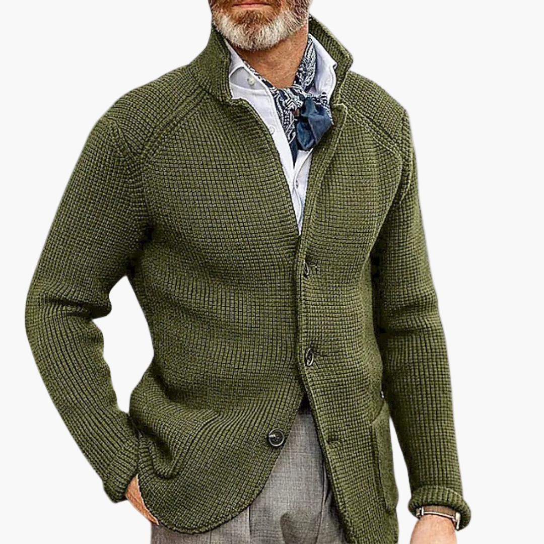 Herren Strickjacke mit Knopfleiste – Eleganter Freizeit-Look für Alltag & Büro
