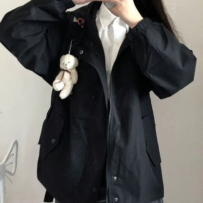 Damen Jacke mit Kapuze und Reißverschluss, Blau