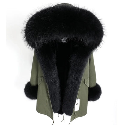 Damen Parka mit Kunstfellbesatz und Kapuze - Wintermantel