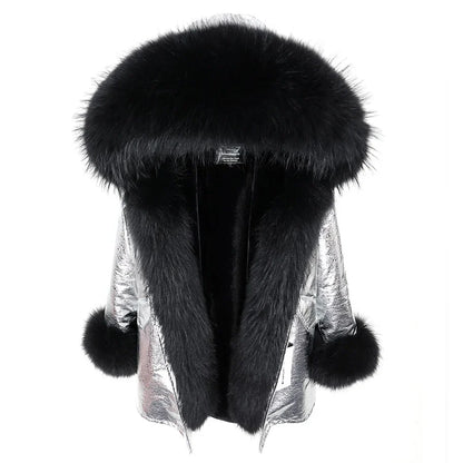 Damen Parka mit Kunstfellbesatz und Kapuze - Wintermantel