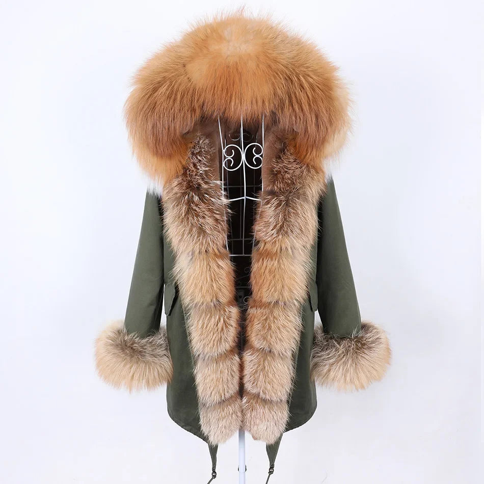 Damen Parka mit Kunstfellbesatz und Kapuze - Wintermantel