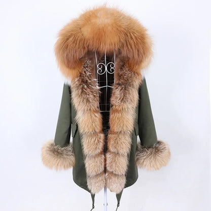 Damen Parka mit Kunstfellbesatz und Kapuze - Wintermantel