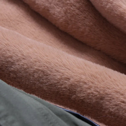Unisex Winter Parka mit Kapuze und Fellkragen