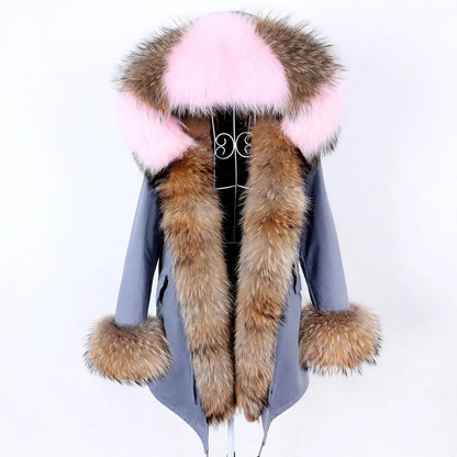 Damen Parka mit Kunstfellbesatz und Kapuze - Wintermantel