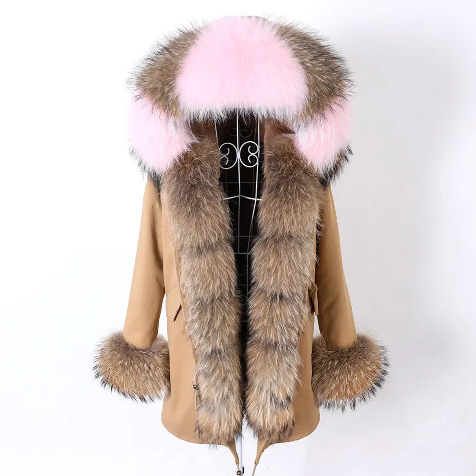 Damen Parka mit Kunstfellbesatz und Kapuze - Wintermantel