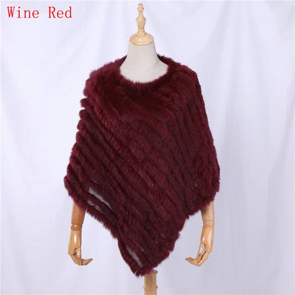 Damen Poncho weich strukturiert Grau Winter Cape