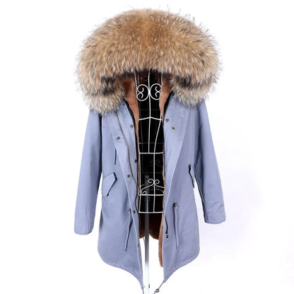 Damen Parka mit Kunstfellbesatz und Kapuze - Wintermantel