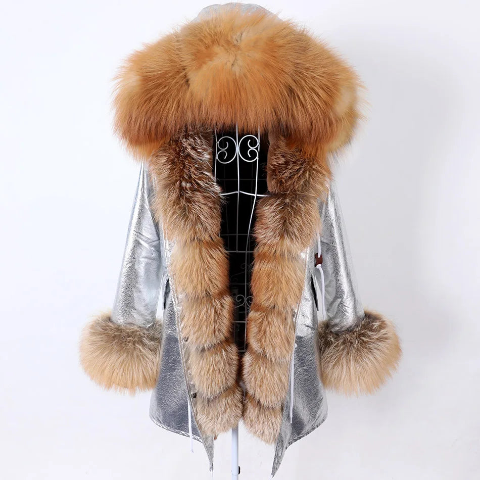 Damen Parka mit Kunstfellbesatz und Kapuze - Wintermantel