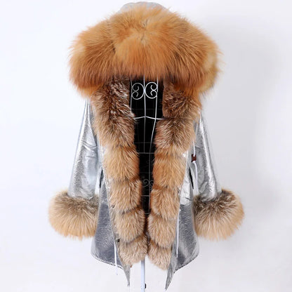 Damen Parka mit Kunstfellbesatz und Kapuze - Wintermantel