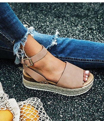 Damen Espadrille Plateau-Sandalen mit Knöchelriemen – Modische Sommerschuhe für Alltag und Urlaub