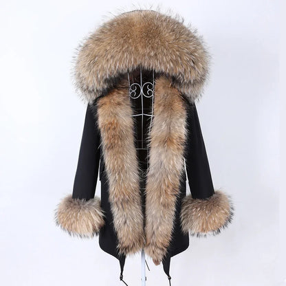 Damen Parka mit Kunstfellbesatz und Kapuze - Wintermantel