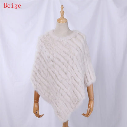 Damen Poncho weich strukturiert Grau Winter Cape