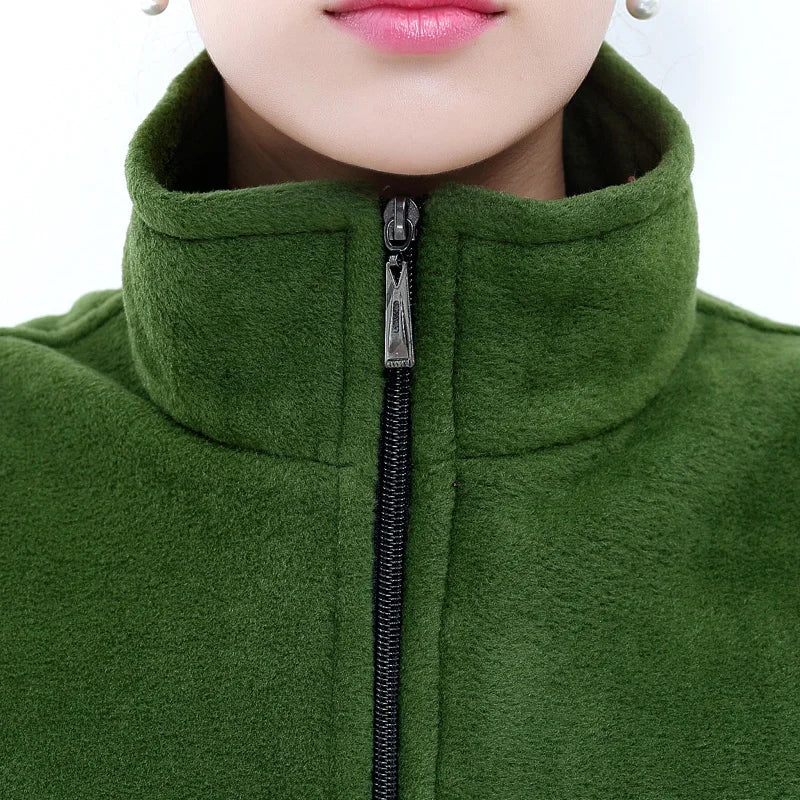 Damen Fleece Weste Stehkragen Reißverschluss Violett