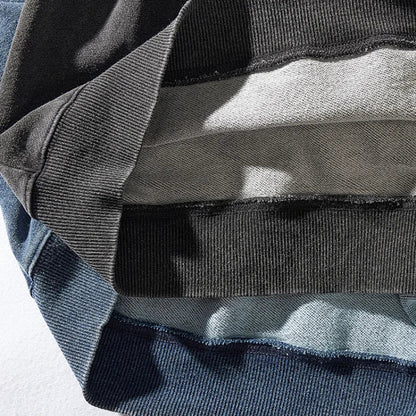 Unisex Sweatshirt Rundhals Washed Look Blau