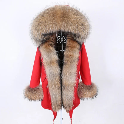 Damen Parka mit Kunstfellbesatz und Kapuze - Wintermantel