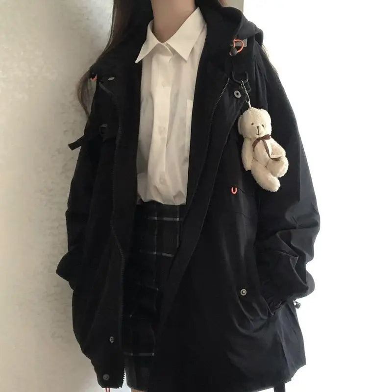 Damen Jacke mit Kapuze und Reißverschluss, Blau