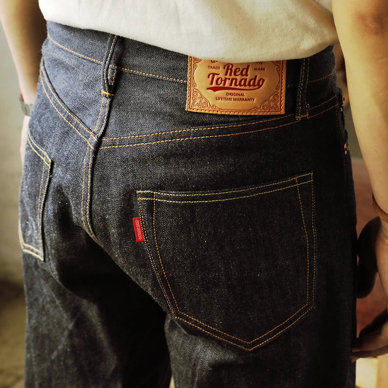 Herren Jeans Dunkelblau Regular Fit mit sichtbaren Nähten