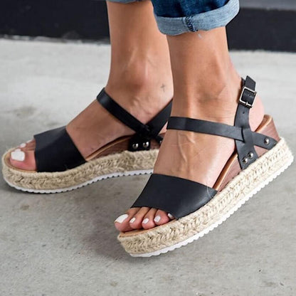 Damen Espadrille Plateau-Sandalen mit Knöchelriemen – Modische Sommerschuhe für Alltag und Urlaub