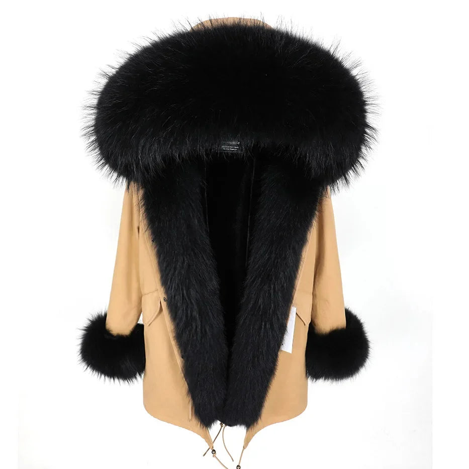 Damen Parka mit Kunstfellbesatz und Kapuze - Wintermantel