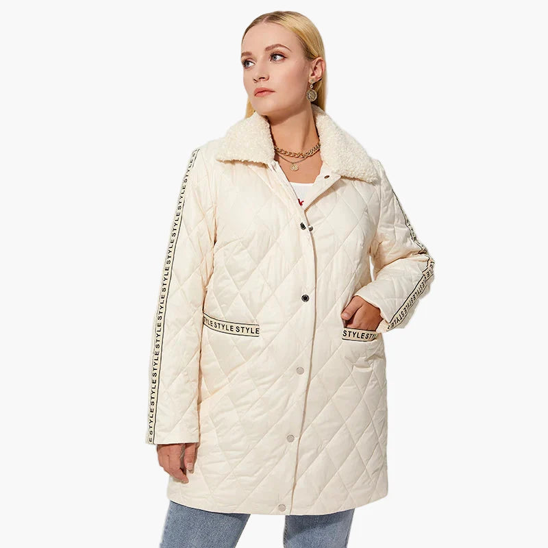 Damen Steppmantel mit Kunstfellkragen – Modischer Wintermantel für Alltag und Freizeit