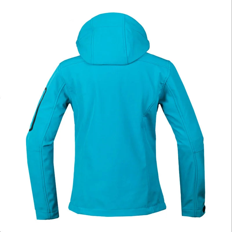 Damen Softshelljacke mit Kapuze und Reißverschlusstaschen