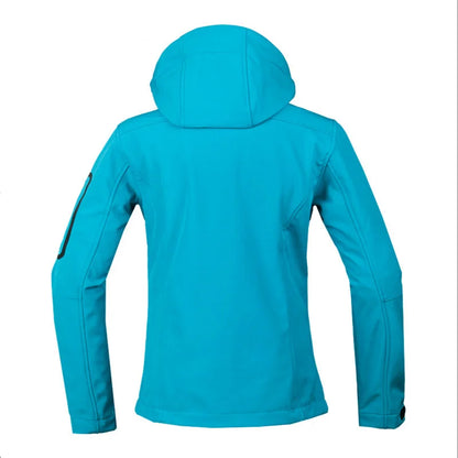 Damen Softshelljacke mit Kapuze und Reißverschlusstaschen